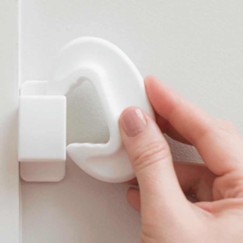Qdos Safety Finger Slam Pinch Guard | White | Guaranteed NOT to compress or fall off like other products - Protect Fingers from Slamming Doors - Bite Proof & Choke Safe - Food Grade Material | 2 pack - Image 5